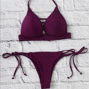 Deep purple push up bikini set NEVER WORN